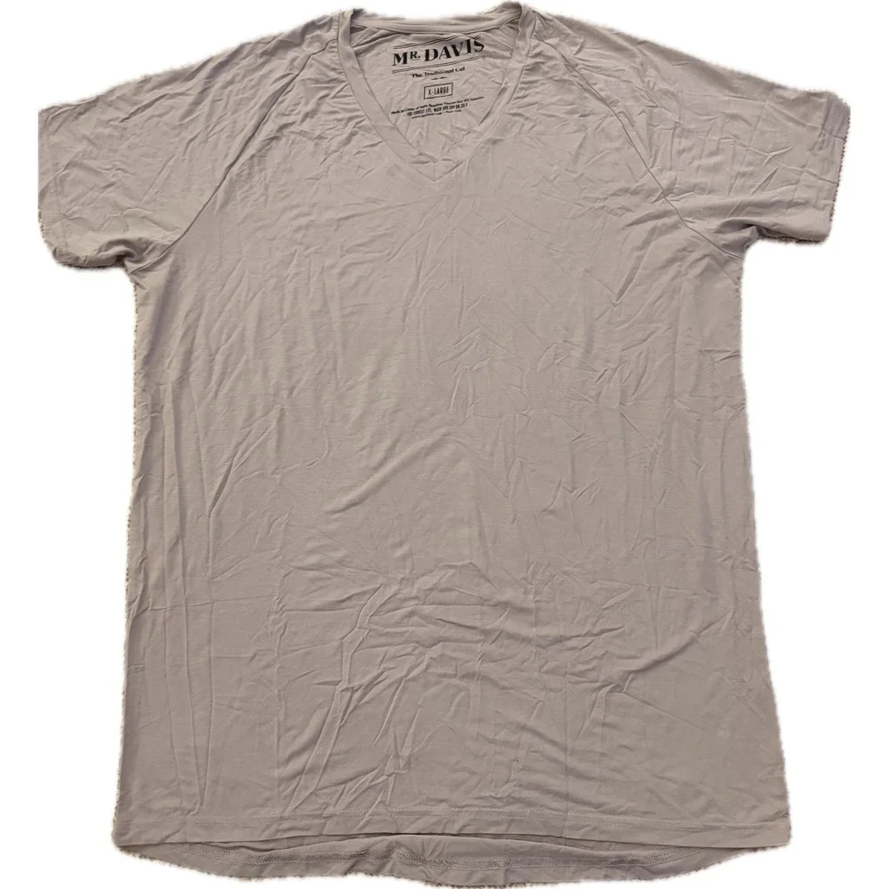 Mr. Davis The Traditional Cut V-Neck Undershirt Mens XL Tan Bamboo Viscose Blend